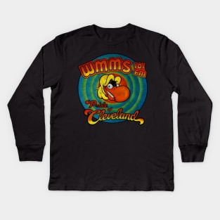 Vintage WMMS FM Radio Station Kids Long Sleeve T-Shirt